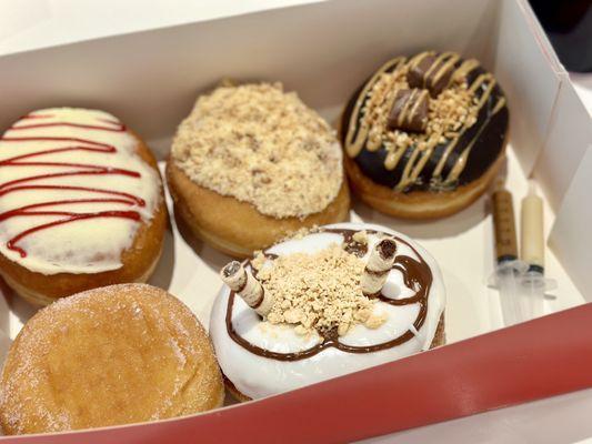 Top left is the best guava donut you'll stick in your pie hole ever