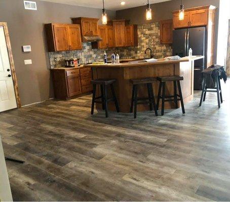 Amazing luxury vinyl planks. Two beautiful colors mixed together.