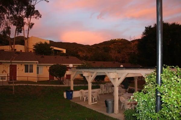 The Emma Stern adult housing facility at dusk