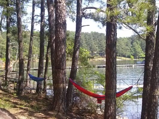 What better way to relax at Lake Allatoona neighbor recreation facility that in your email hammock hang between some pine trees