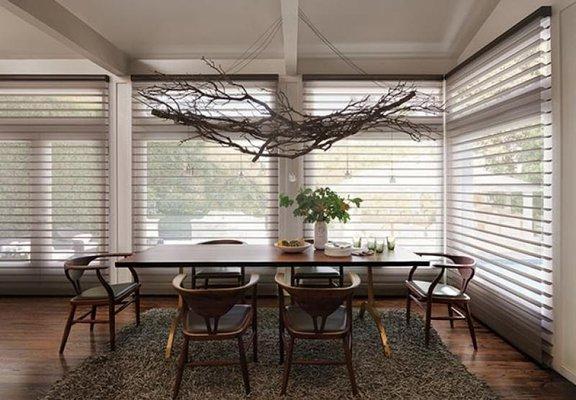 Silhouette quartet Dining room  Brilliant Drapery Design  Hunter Douglas