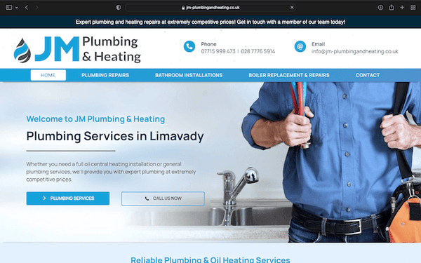 Plumbing Company Website Design