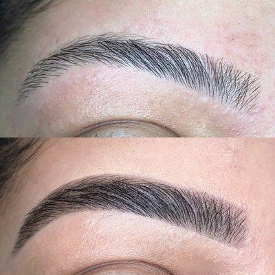 Brow stain gives you that filled in look for a few days! It last 3-7 days on the skin and up to 30 days on the hair.