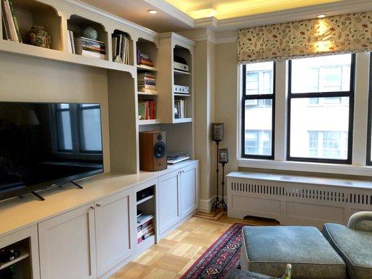 Living Room Bookshelves and Radiator/Air Conditioner Cover