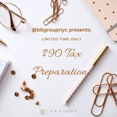 2020 Tax Preparation Promo $90