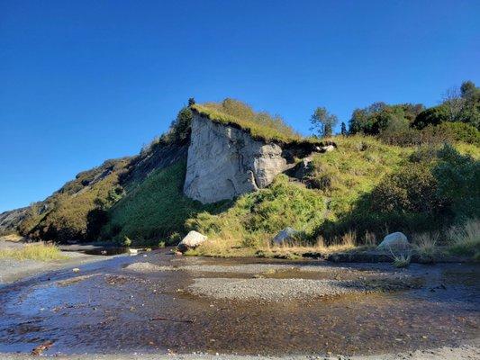 Creek coalescing with the sea