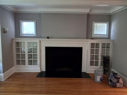 Painted front room& fireplace