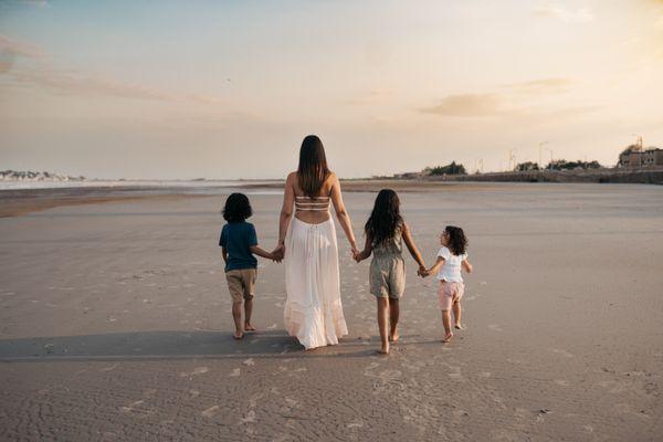 Family sunset portrait