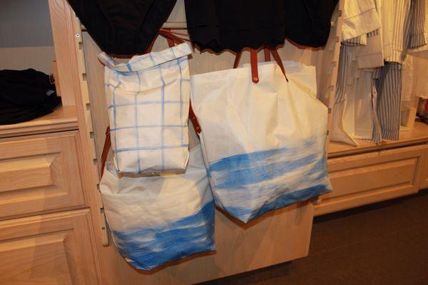 Repurposed Sails = sail totes + lunch bags