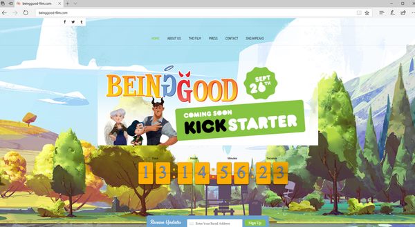 Website to promote short film "Being Good". Includes countdown timer, galleries, ability to allow users to subscribe and much more!