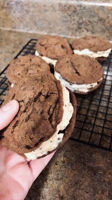 Chocolate Covered Banana Ice Cream Samdwiches