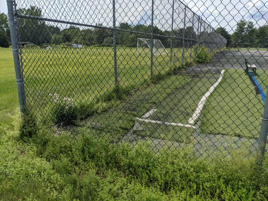 all the fencing at the tennis courts need to replace from neglect, courts are ruined