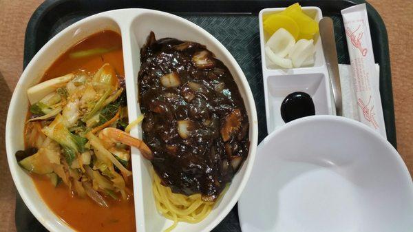 One of our favorite items here. Their jjajangmyeon and jjampong combo. Under $9 and it's delicious!