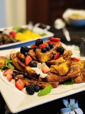 Spiced rum soaked French Toast.