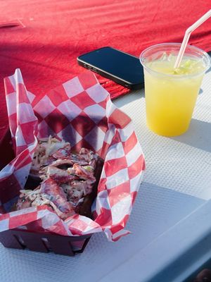 Lobster Roll and margarita