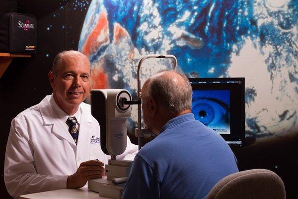 Dr. James E. Croley III examining a patient