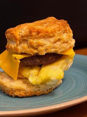 Sausage egg and Cheese Biscuit