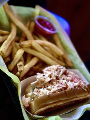 Lobster roll with fries at Pascoag Cafe