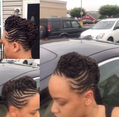 Nice natural braided styles done by Lisa