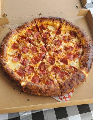 Pepperoni and Pineapple with Cheese Stuffed Crust!