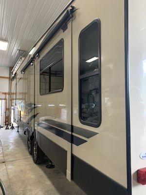 This camper got all exterior surfaces ceramic coated with our 5 year coating.