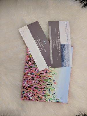 our beautiful new gift-cards so you can give the gift of wellness