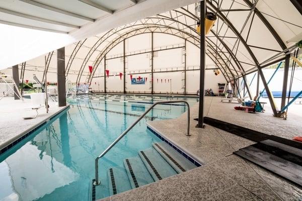 Indoor/Outdoor heated salt water pool.