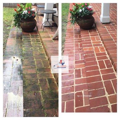 cleaning brick walkway residential customer