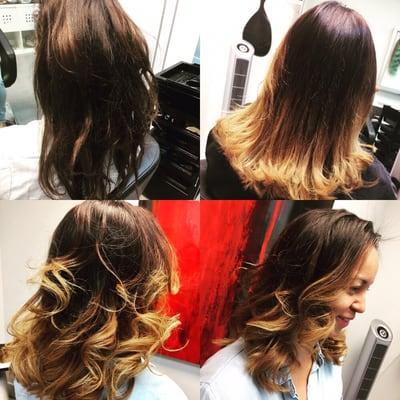 Ombre style en pelo bien maltratado