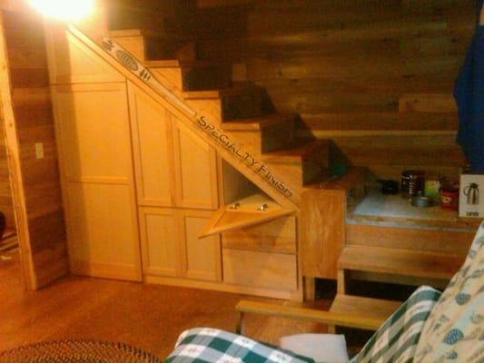 River cabin stair cabinets