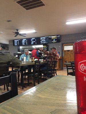 Old Boys table, Saturday morning at Gus's