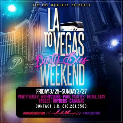 We do several LA to Vegas Party Bus Trips a year, for the next one or to customize your own trip, contact us.