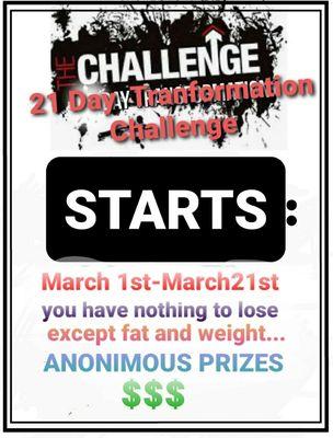 One of the flyers for our 21 day challenge...we do one every first of the month...