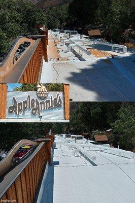 this was a recoat on a foam roof that we did at Apple Annies