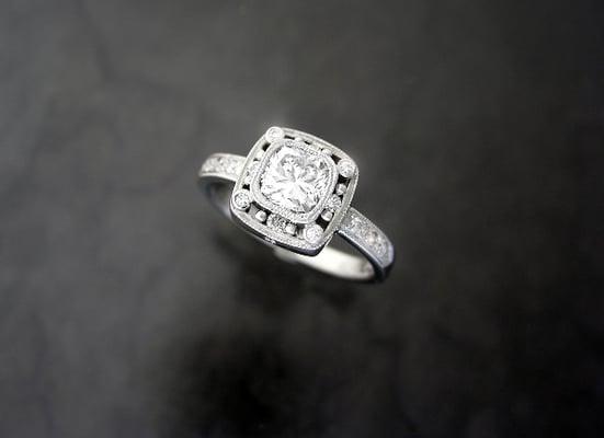 A custom platinum ring that a customer designed using his architectural software!