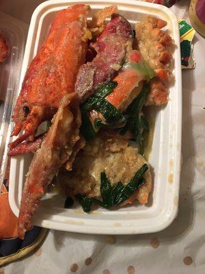 Lobster with ginger and scallions