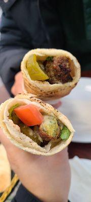 Falafel and beef sandwiches