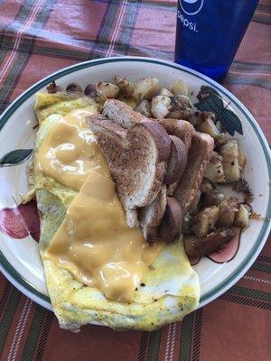 Sausage and Cheese omelet.