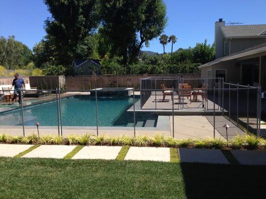 "vanishing" pool fence, looking good!