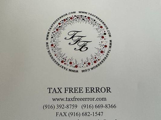 Tax Free Error