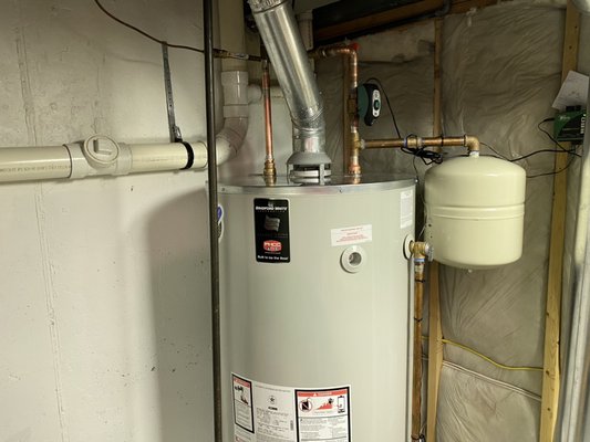 75 gallon water heater up to code with an additional automatic emergency water shut off