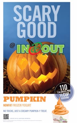 Coming up this Fall, #Scary #Good #pumpkin #nonfat #frozen #yogurt @ #inandout #market.