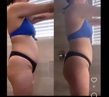 With attention to Nutrition and Working out when she can she's come so far (Online Coaching Client)