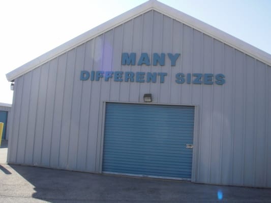 We have many sizes ranging from 5x5 to 10x30. We also have outside parking areas for RV's boats and automobiles.