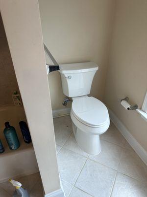 Nice new Kohler toilet installation in Raleigh North Carolina.