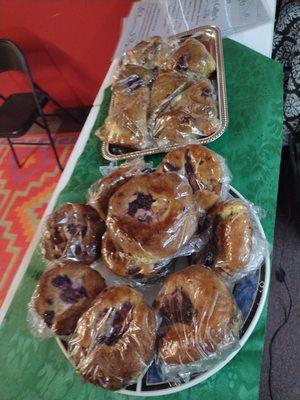 Our fruit muffins and pineapple upside down cake.