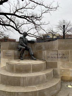 Statue of Carter G. Woodson in a nearby park.