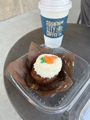 Great coffee and carrot cake cupcake