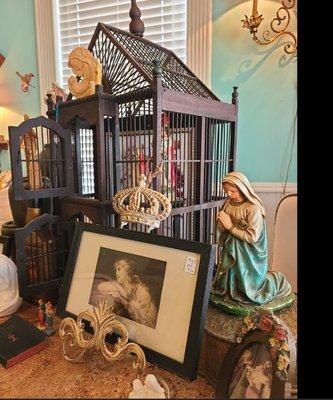 Bird cages make such a great foundation for various vignettes.