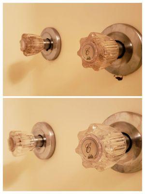 Bathtub Knobs Before and After